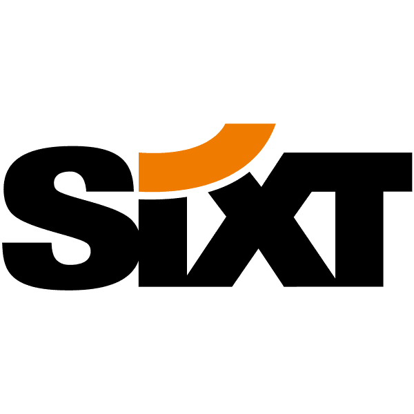 Sixt logo with black text and orange arrow on white background